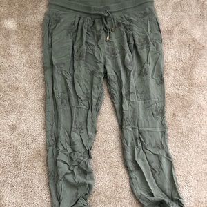 Army Green embroidered pants